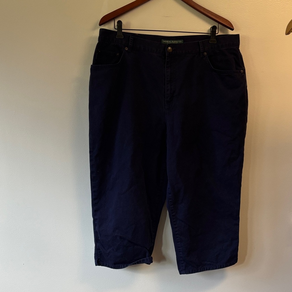 Lauren Ralph Lauren Navy canvas sz 16W capri pants